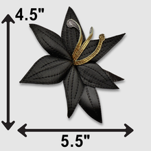 Load image into Gallery viewer, &#39;black tie floral&#39; leather brooch
