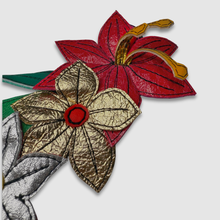 Load image into Gallery viewer, &#39;holiday blooms&#39; leather brooch
