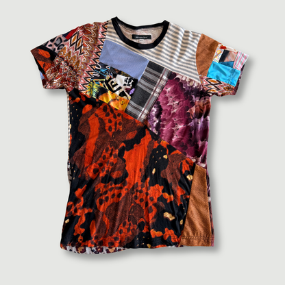 size extra small - preloved - mixed print short sleeve tee