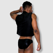 Load image into Gallery viewer, the &#39;black + mesh&#39; crop top

