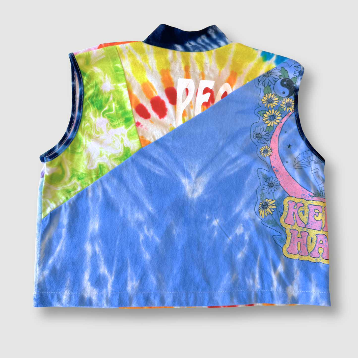 size medium - sample sale - rainbow tie-dye croptop