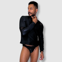 Load image into Gallery viewer, the &#39;black + mesh&#39; long sleeve sun-guard
