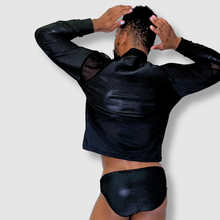 Load image into Gallery viewer, the &#39;black + mesh&#39; long sleeve sun-guard
