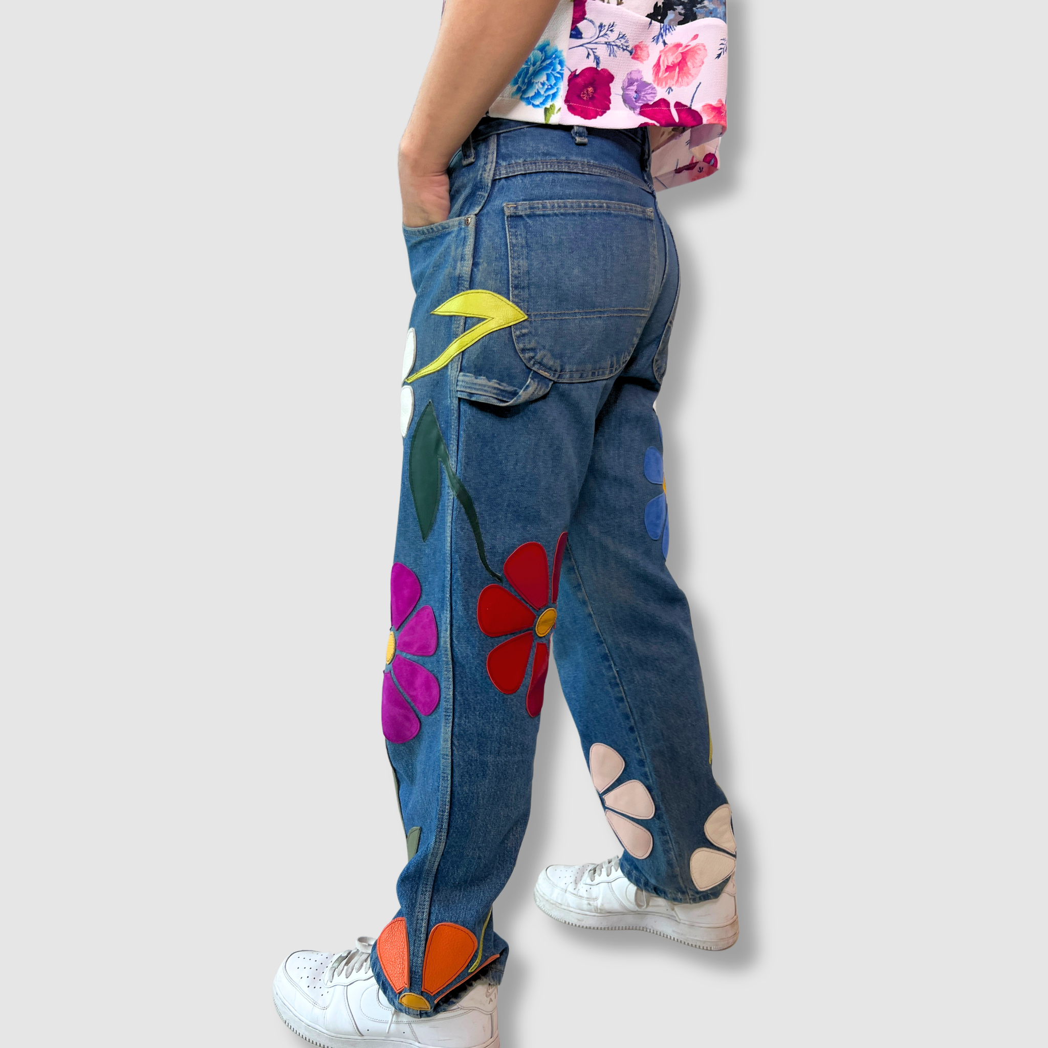 denim 'leather daisies' jeans – Zero Waste Daniel