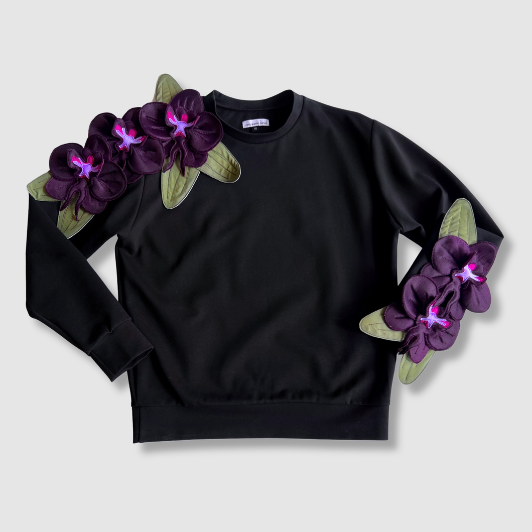 'aubergine orchids' crewneck sweatshirt *NEW RELEASE*