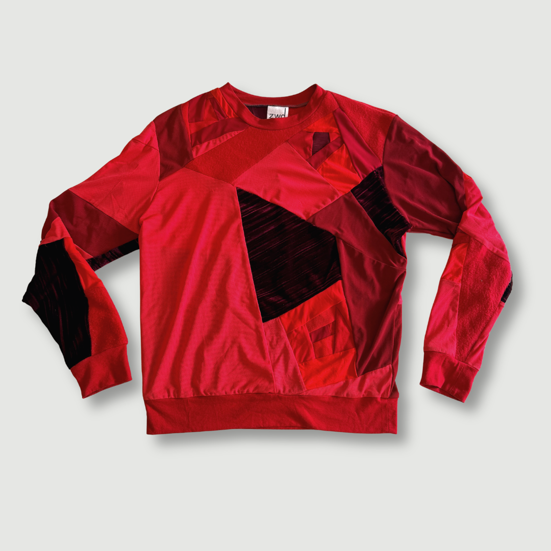 size medium - preloved - red "all-over reroll" sweatshirt