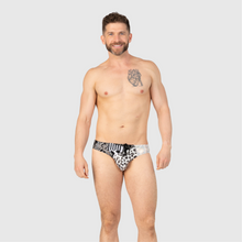 Load image into Gallery viewer, the &#39;black + white&#39; classic swim brief
