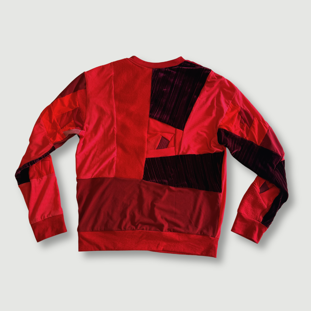 size medium - preloved - red "all-over reroll" sweatshirt