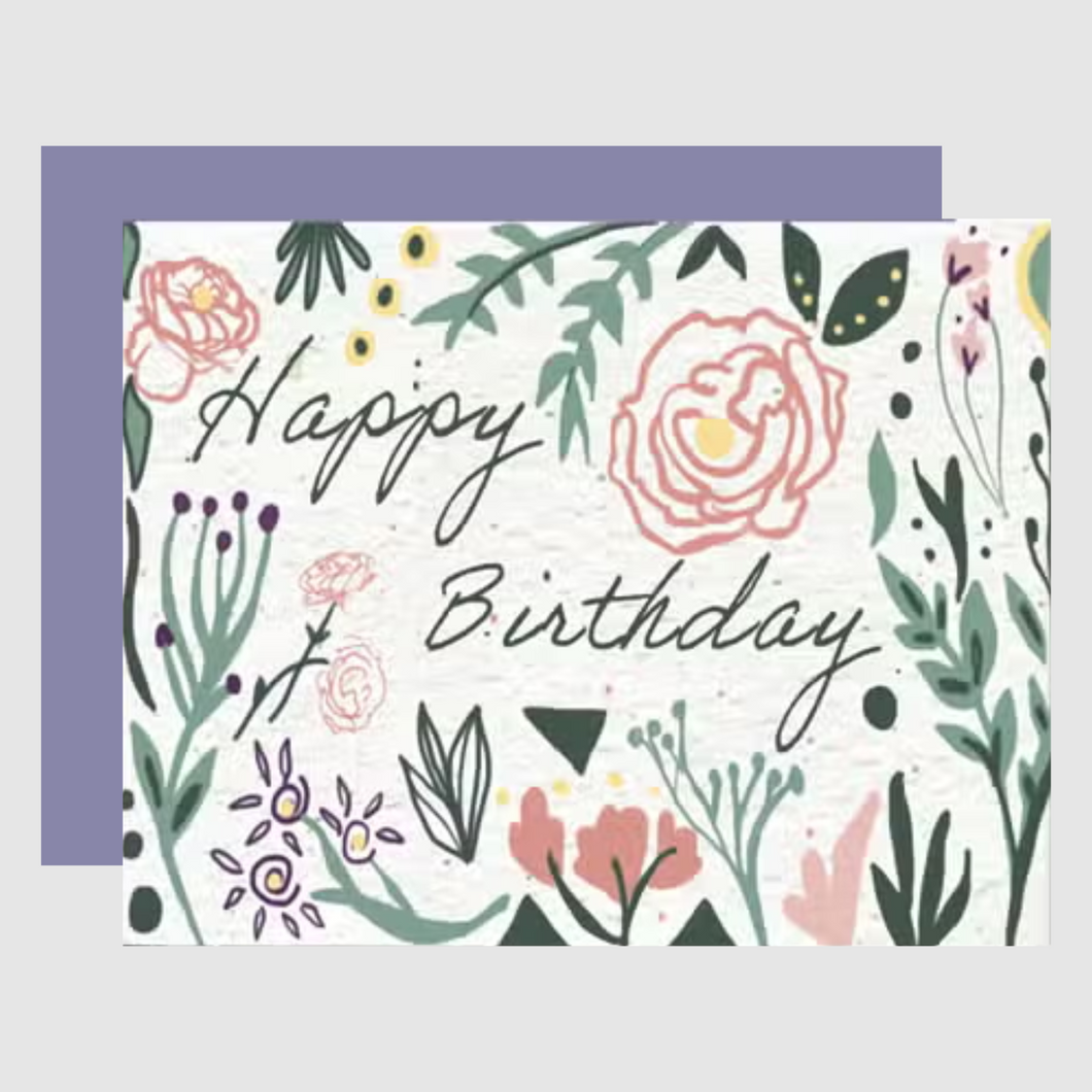 happy birthday: eco-friendly seed paper plant-able card