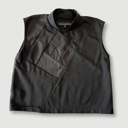 size small - sample sale - black mock-neck crop top