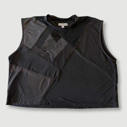 size large - sample sale - black crewneck crop top