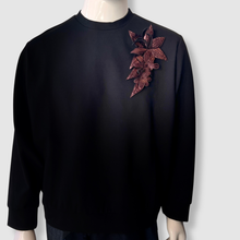 Load image into Gallery viewer, &#39;metallic blooms&#39; leather brooch (maroon)
