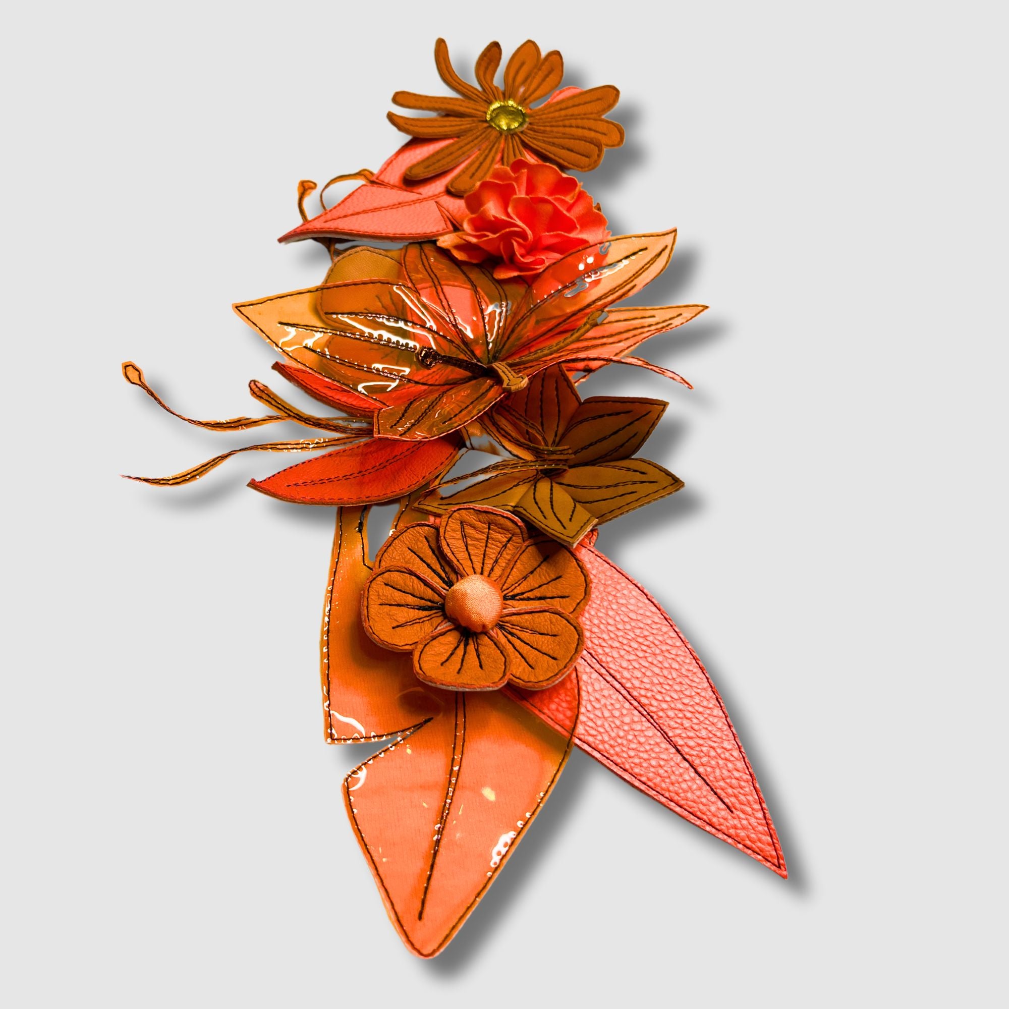 Zero Waste Daniel Orange Floral Brooch