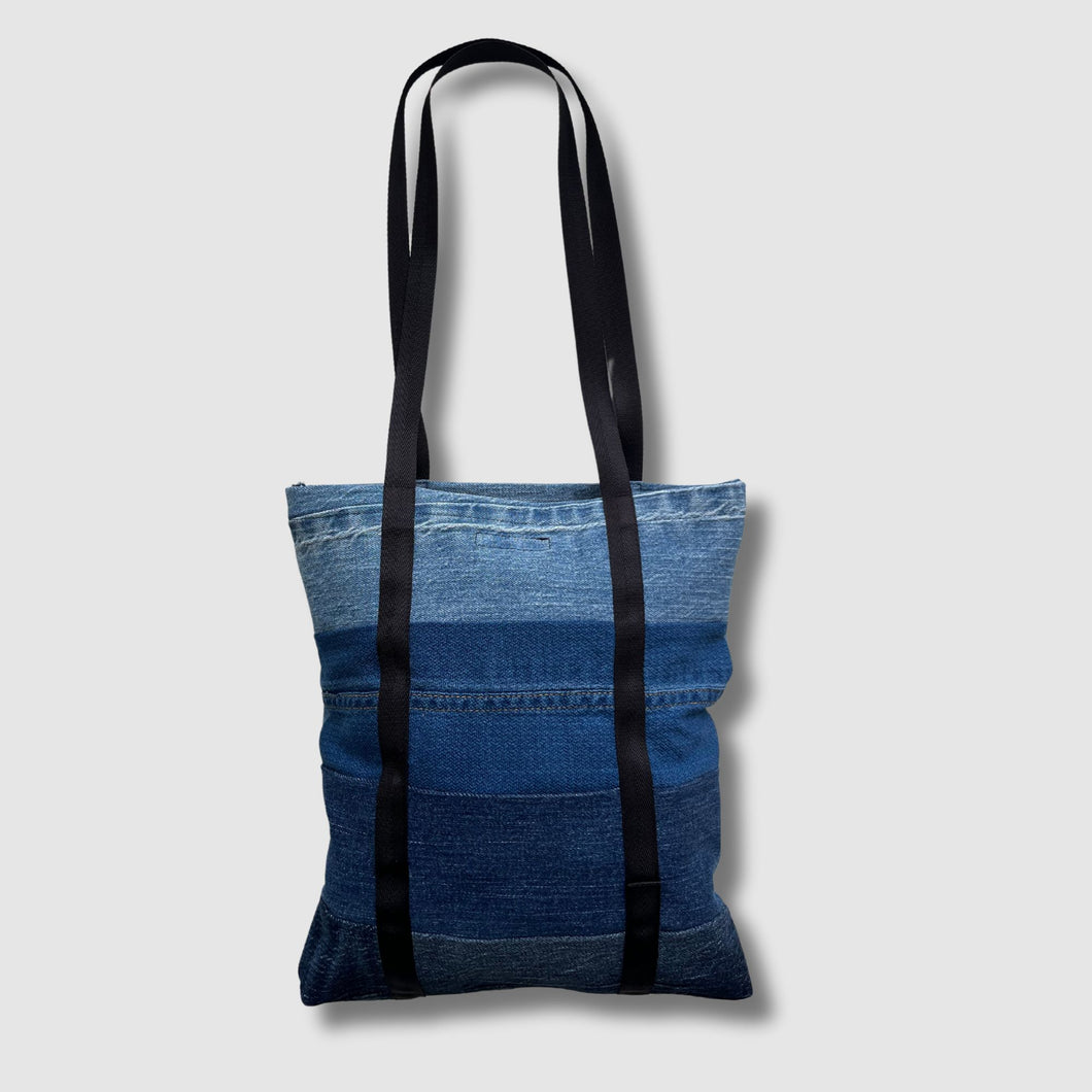 'the ombré tote' in blue denim