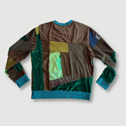 size large - preloved - green "all-over reroll" sweatshirt