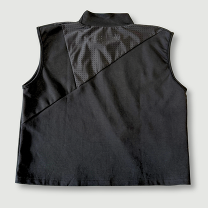 size small - sample sale - black + mesh crop top
