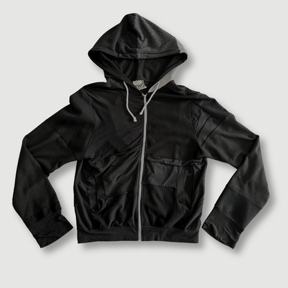 size medium - preloved - black zip-up hoodie