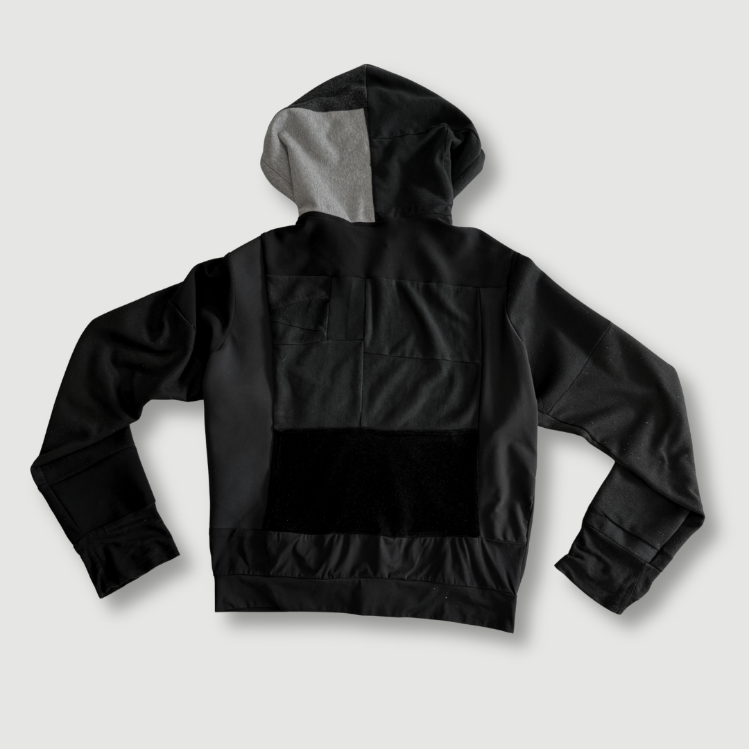 size medium - preloved - black zip-up hoodie