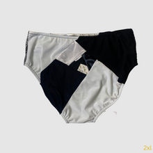Load image into Gallery viewer, 2xl black + white high waisted bikini bottom - IN STOCK
