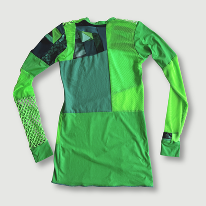 size small - preloved - neon green mesh crew neck