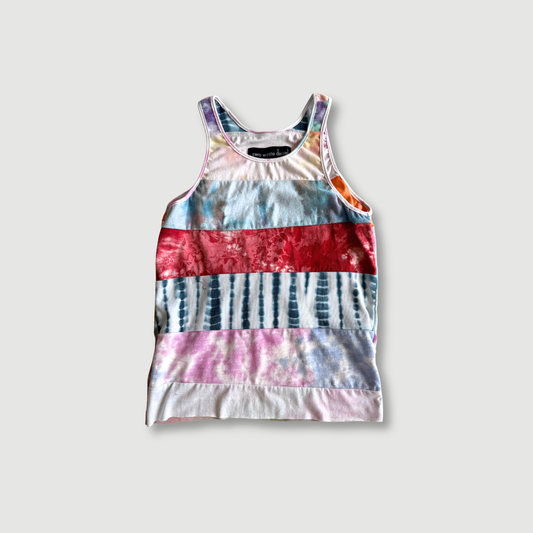size small - preloved - striped tie-dye tank top