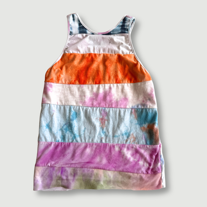 size small - preloved - striped tie-dye tank top