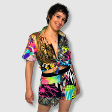 Load image into Gallery viewer, the &#39;mixed print&#39; short sleeve button-down

