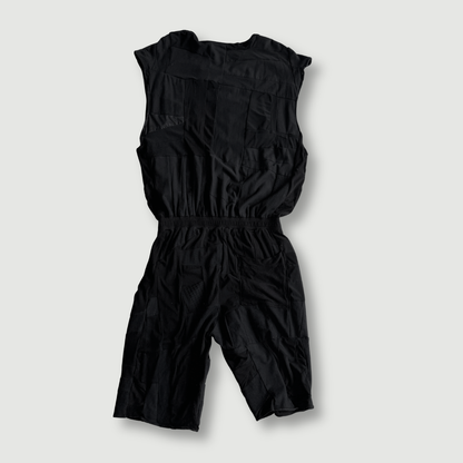size medium  - preloved - black "all-over reroll" romper