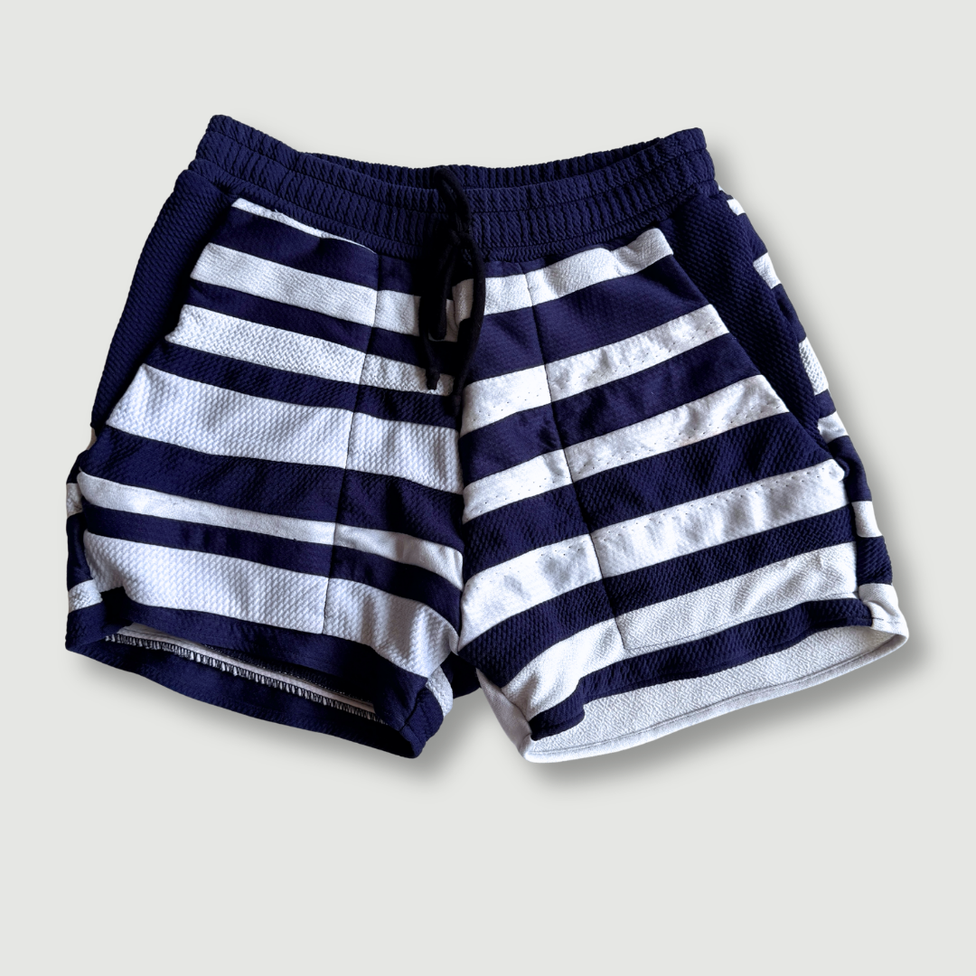 size extra small  - preloved - blue + white striped short short