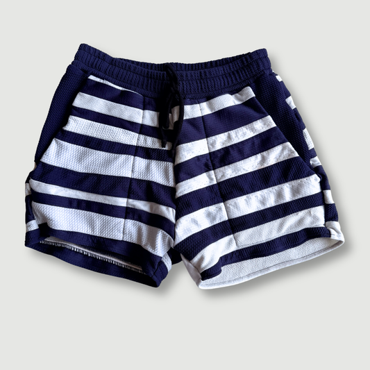 size extra small  - preloved - blue + white striped short short