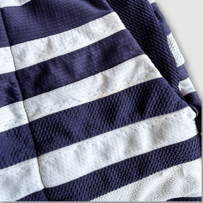 size extra small  - preloved - blue + white striped short short