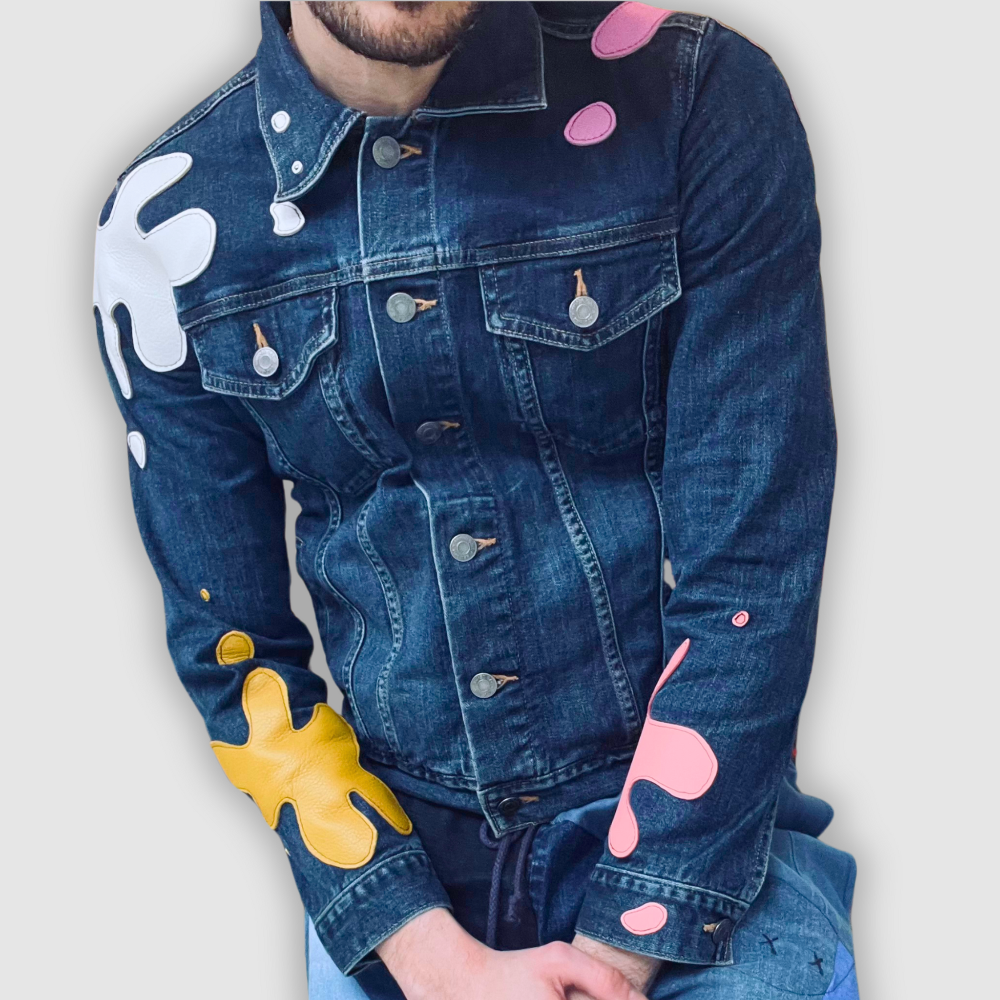 denim 'paint splat' jacket – Zero Waste Daniel denim 'paint splat' jacket – Zero Waste Daniel