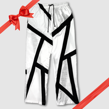 Load image into Gallery viewer, in-stock holiday - SIZE: L/XL - white + black stripes pants
