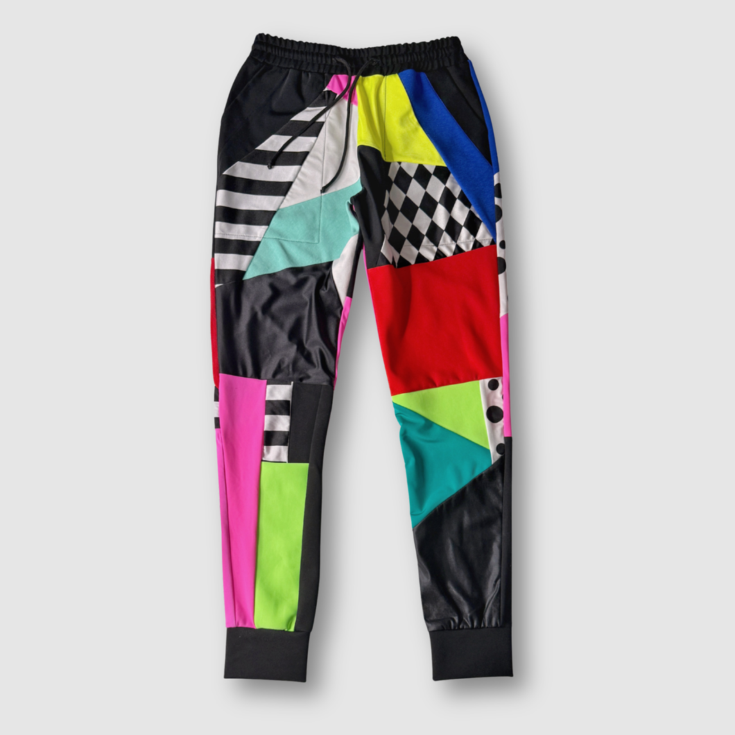 'pop dell’arte' all-over patchwork 3-pocket joggers