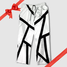 Load image into Gallery viewer, in-stock holiday - SIZE: 2XL/3XL - white + black stripes pants
