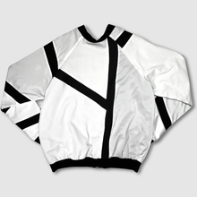 Load image into Gallery viewer, in-stock holiday - SIZE: M/L - white + black stripes bomber
