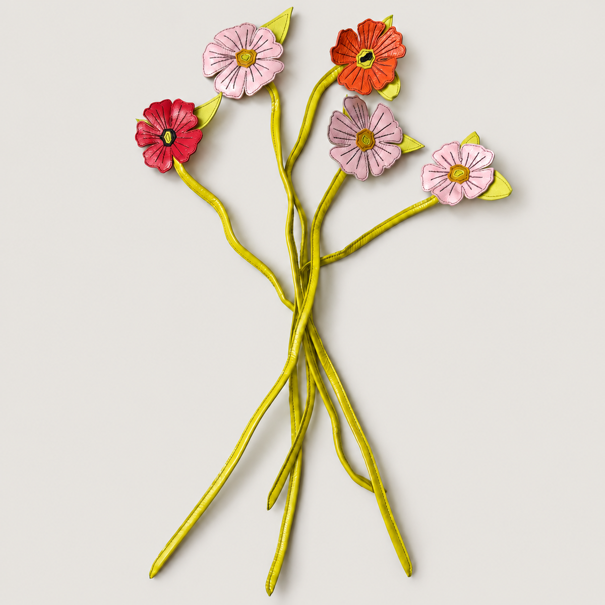 the leather poppy bouquet