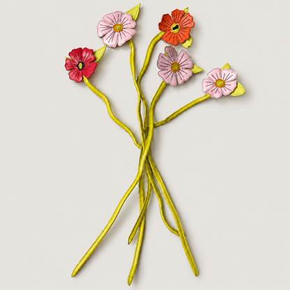 the leather poppy bouquet