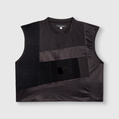 black 'all-over reroll' cropped tank top