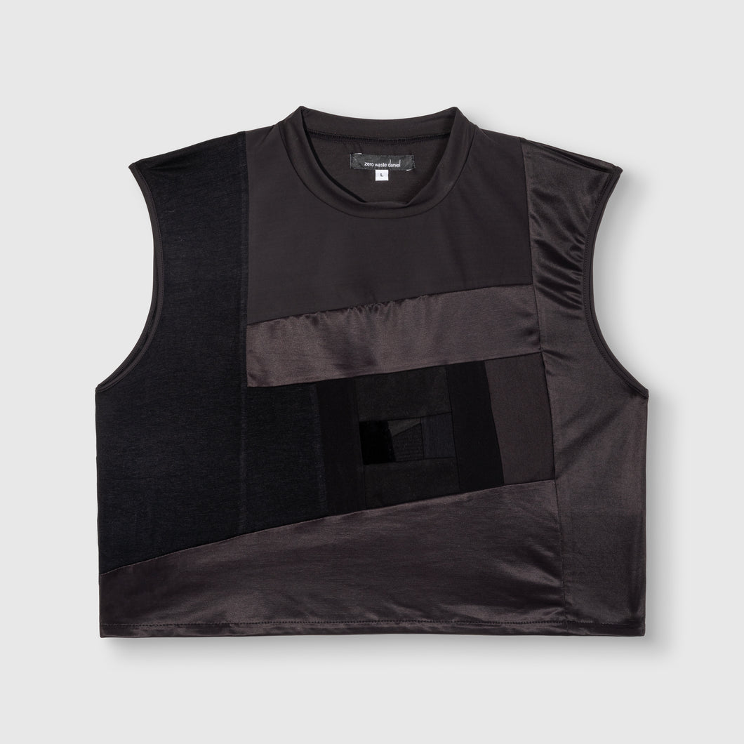 black 'all-over reroll' cropped tank top - birthday sale