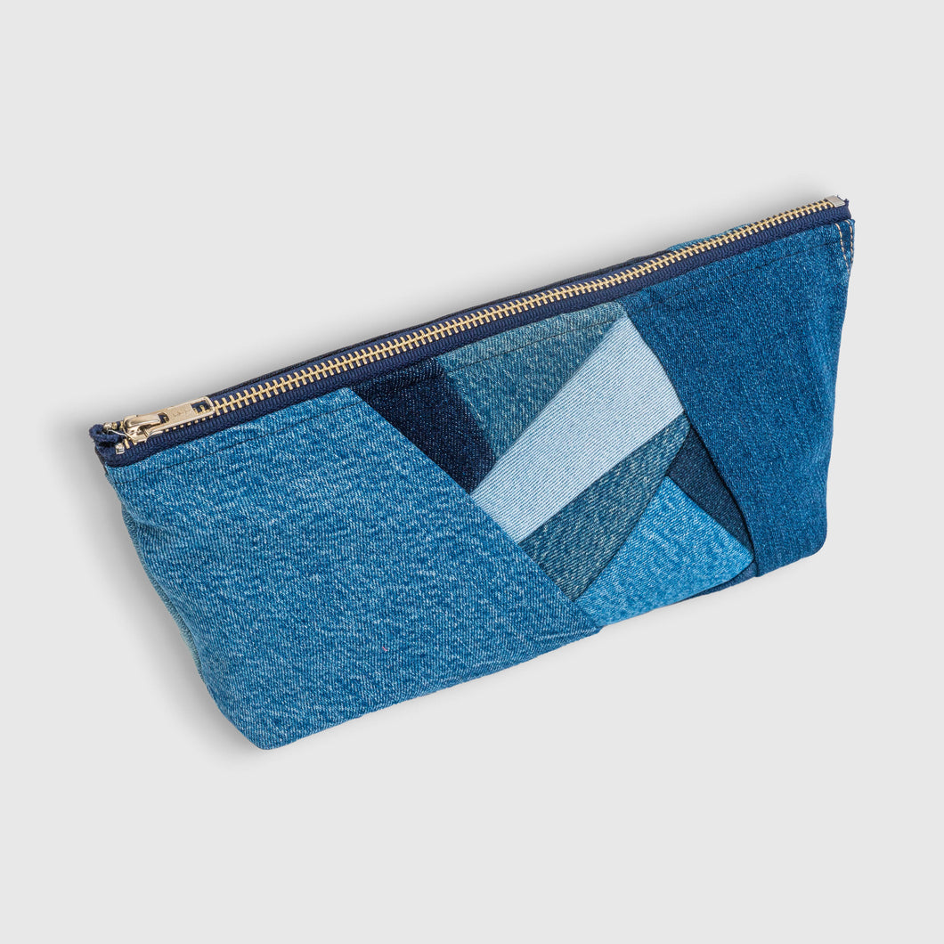 the large denim pouch
