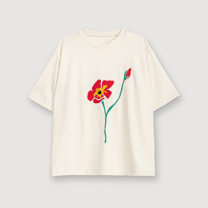 the painterly poppy tee