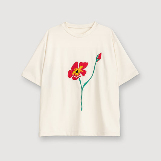 the painterly poppy tee
