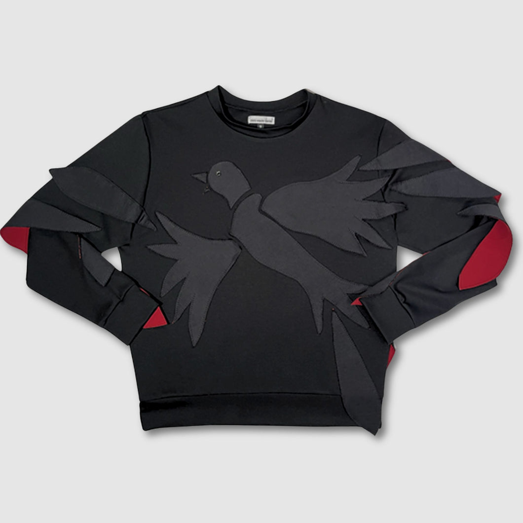 black 'song bird' crewneck sweatshirt *NEW RELEASE*