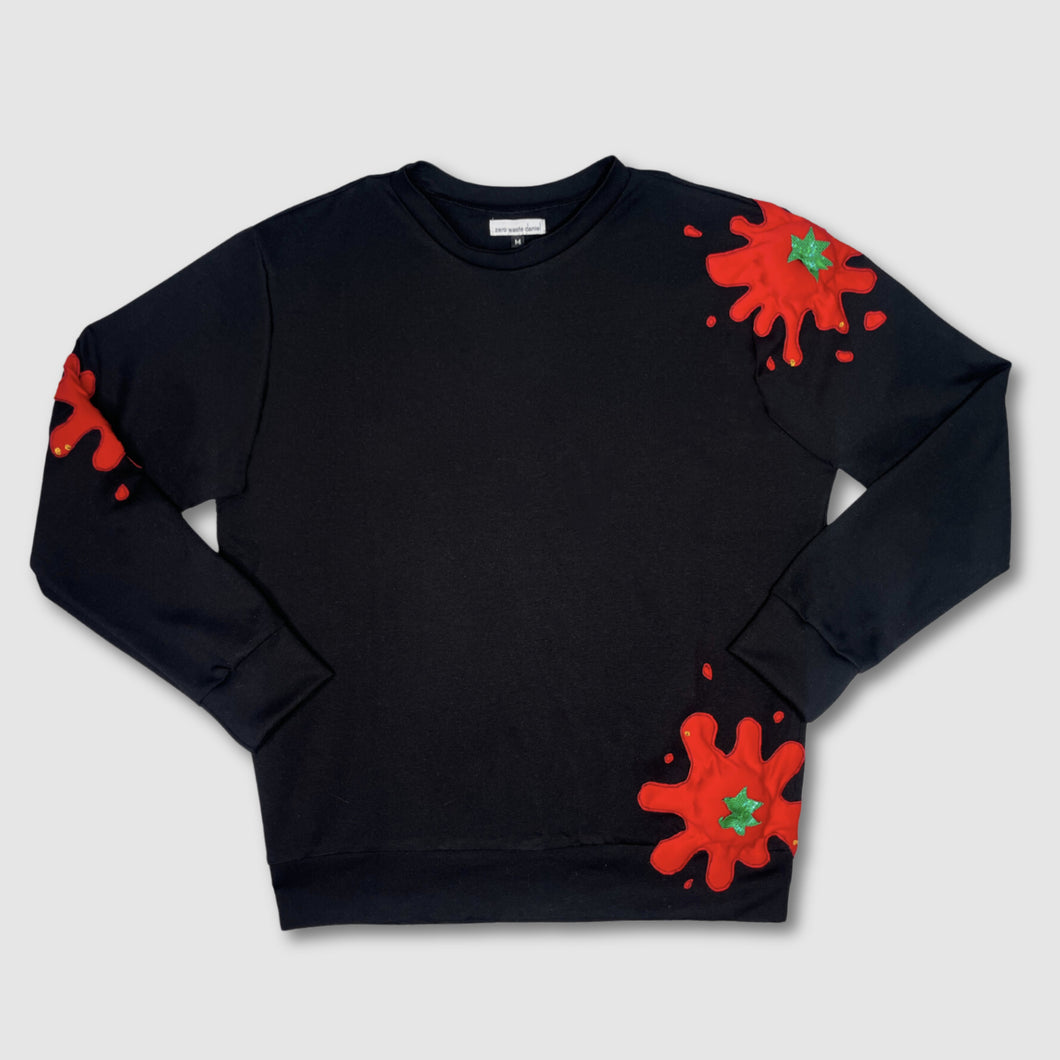 black 'tomato splat' crewneck sweatshirt *NEW RELEASE*