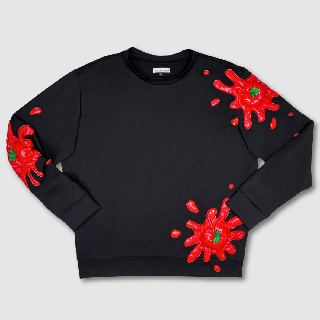 black 'tomato splat' crewneck sweatshirt *NEW RELEASE*