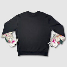 Load image into Gallery viewer, black &#39;florals for winter&#39; crewneck sweatshirt *NEW RELEASE*
