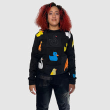 Load image into Gallery viewer, black &#39;ugly duckling + the swan&#39; crewneck sweatshirt *NEW RELEASE*
