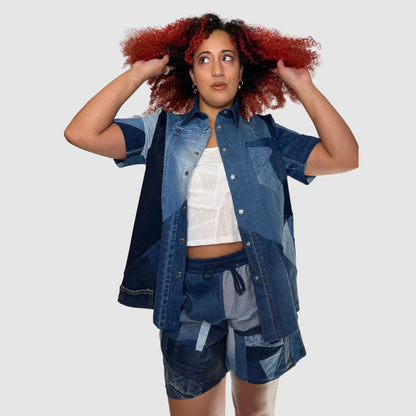 drawstring denim short