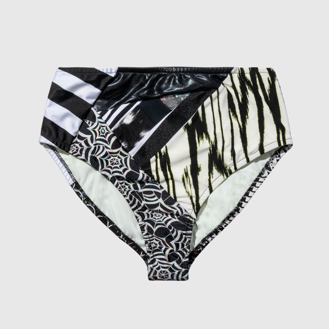 the 'black + white' high waisted bikini bottom